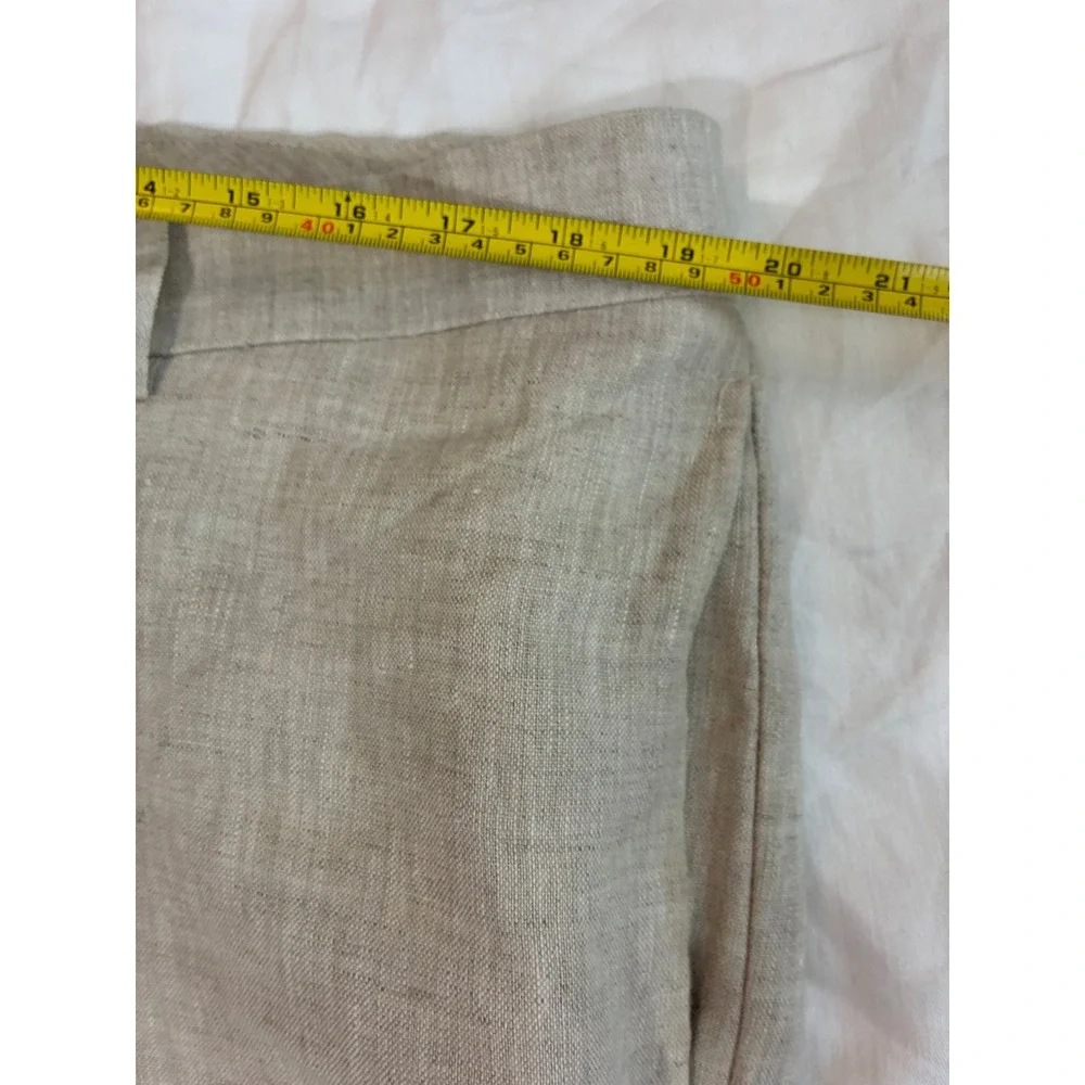 Modelcloth Linen Pants Mens XL Beige Pure Linen Flat Front Coastal Summer Casual